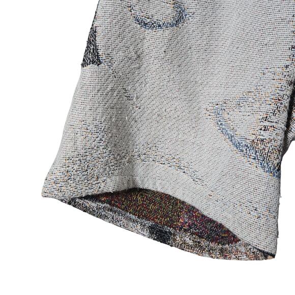 Wolf Print Tapestry Knit‎ Shorts L Unisex Loungewear, Art Knit, Statement Piece - Picture 8 of 9
